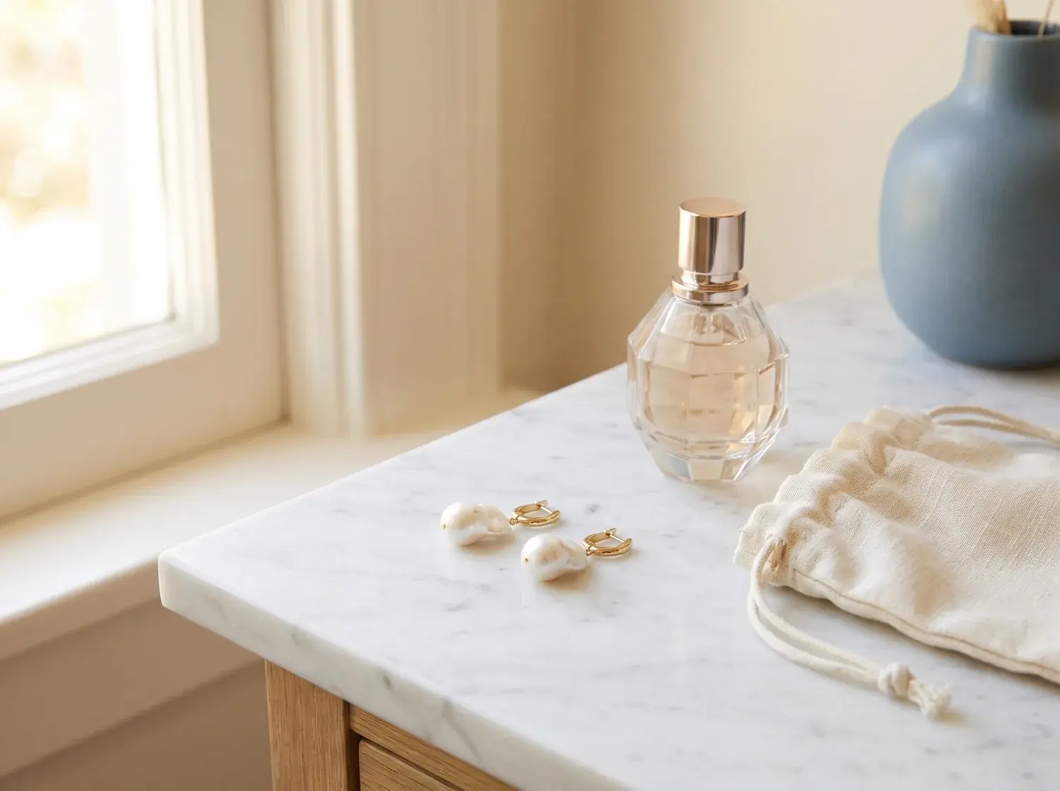 Baroque Pearl Drop Earrings — alternate view