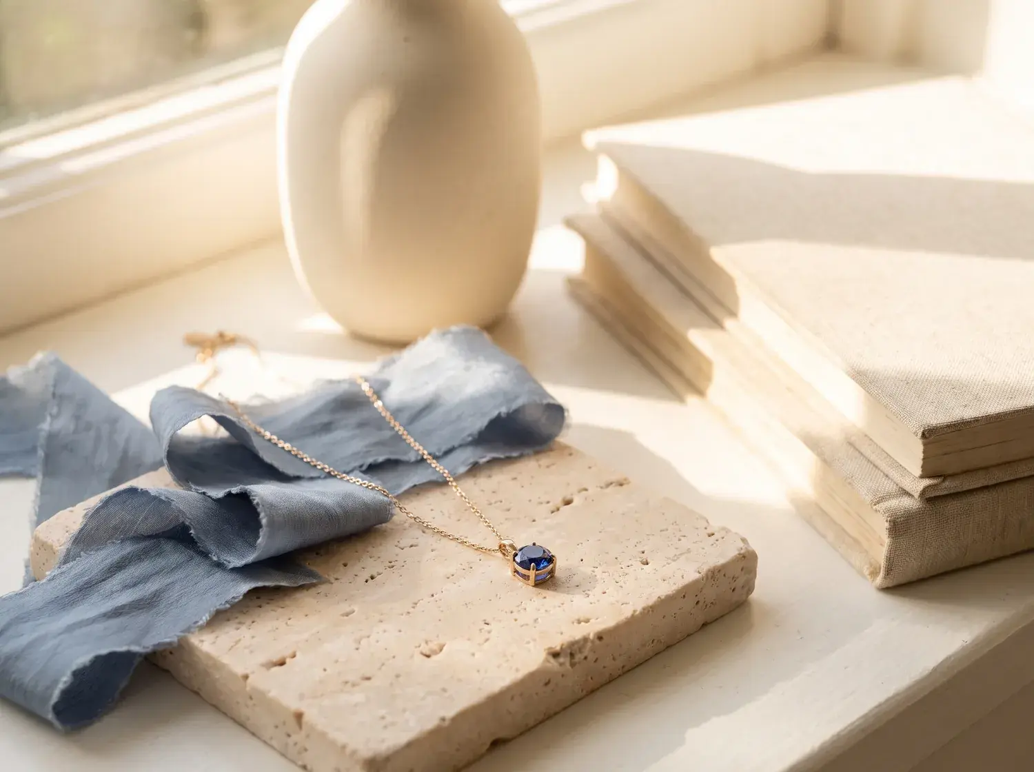 Ceylon Blue Sapphire Pendant — alternate view