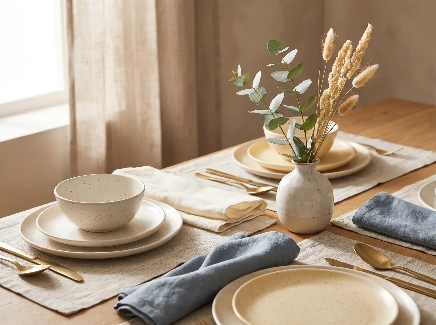 Glazed Stoneware Dinner Set — alternate view