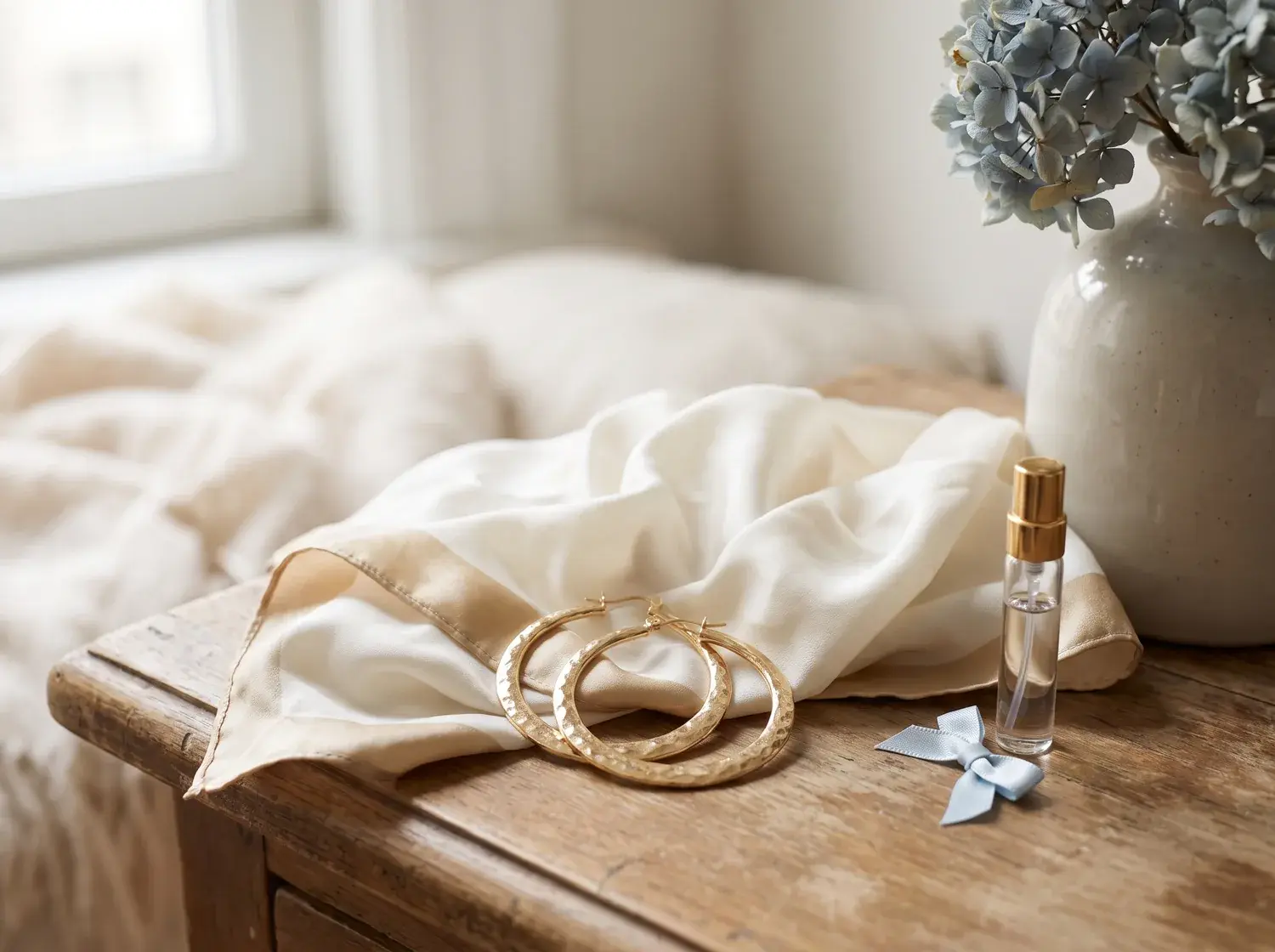 Hammered Gold Vermeil Hoops — alternate view