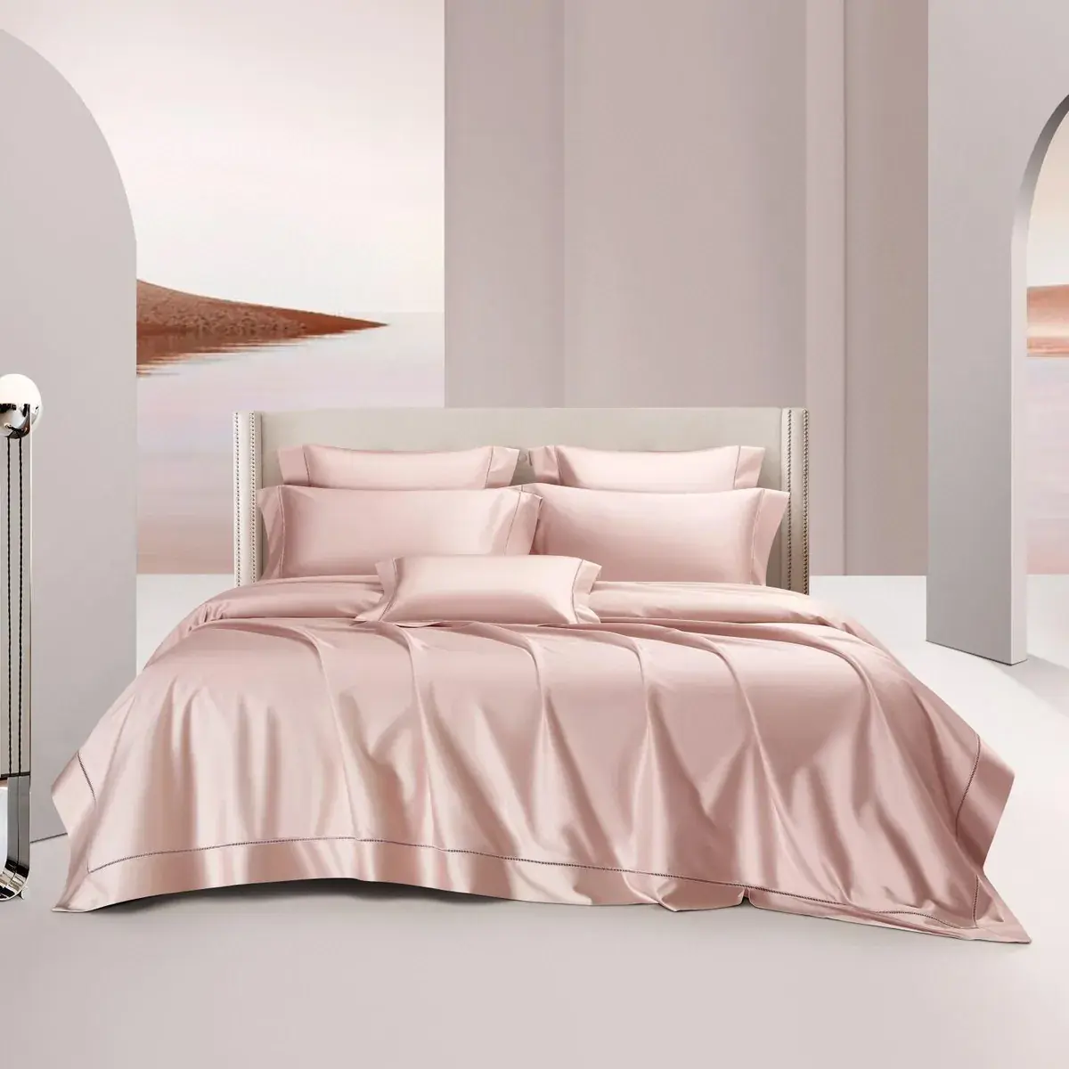 200s Cotton Sateen Set in Blush