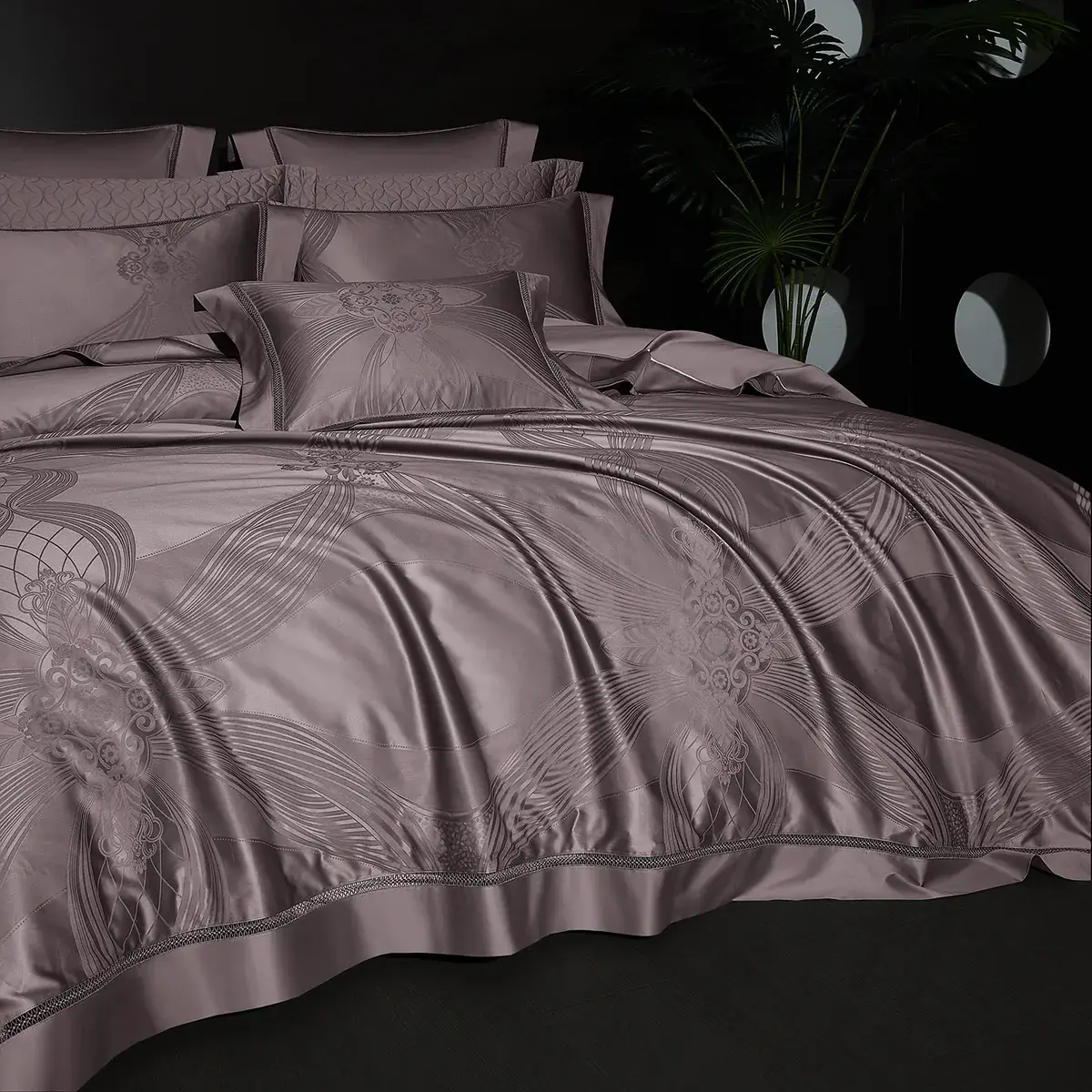 Cocoa Cotton Jacquard Bedding Set — alternate view