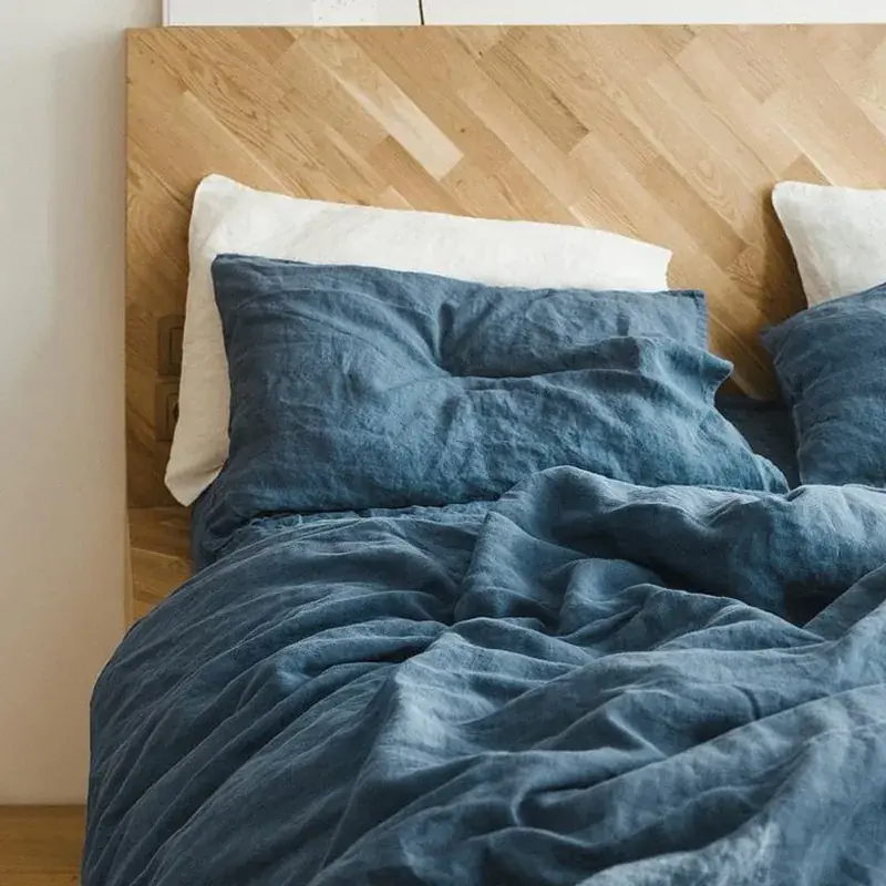 Deep Blue Flax Linen Set — alternate view