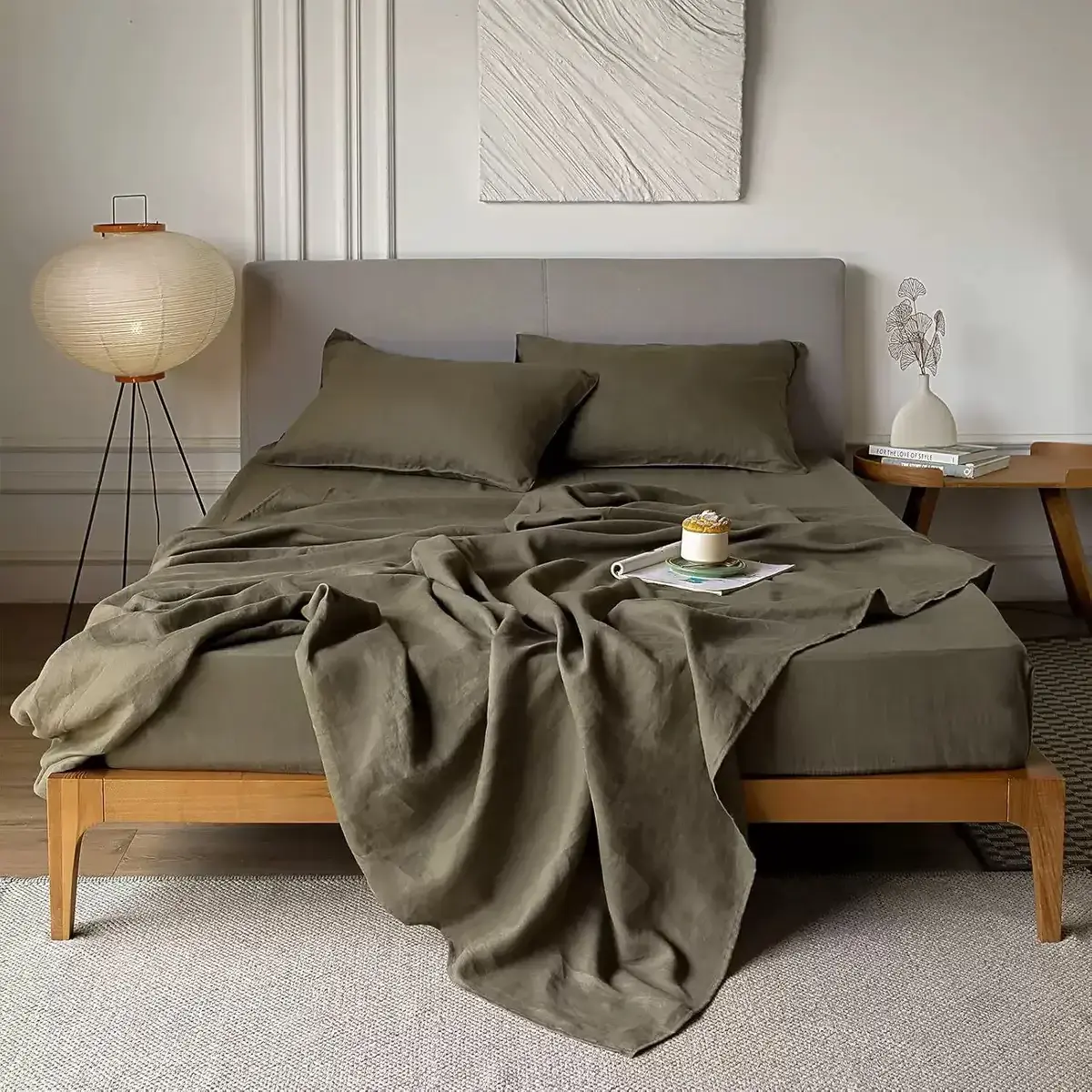 Deep Grey Linen Sheet Set