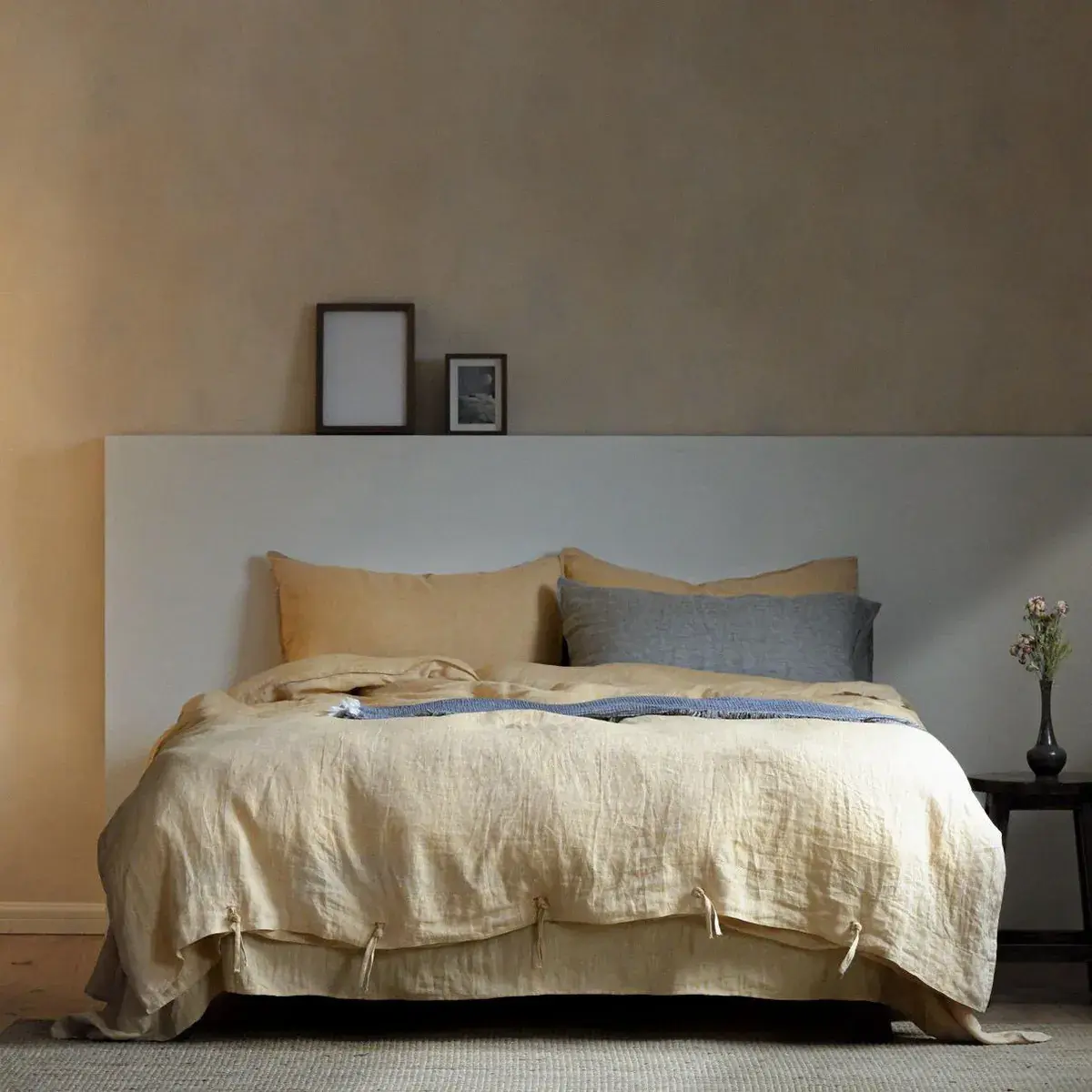 French Linen Bedding Set in Khaki