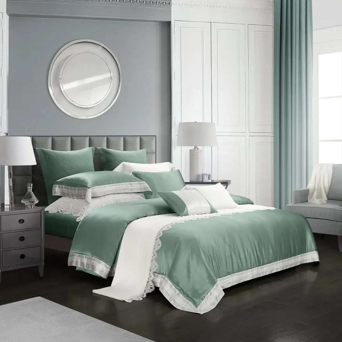 Sage Silk Bedding Set — alternate view