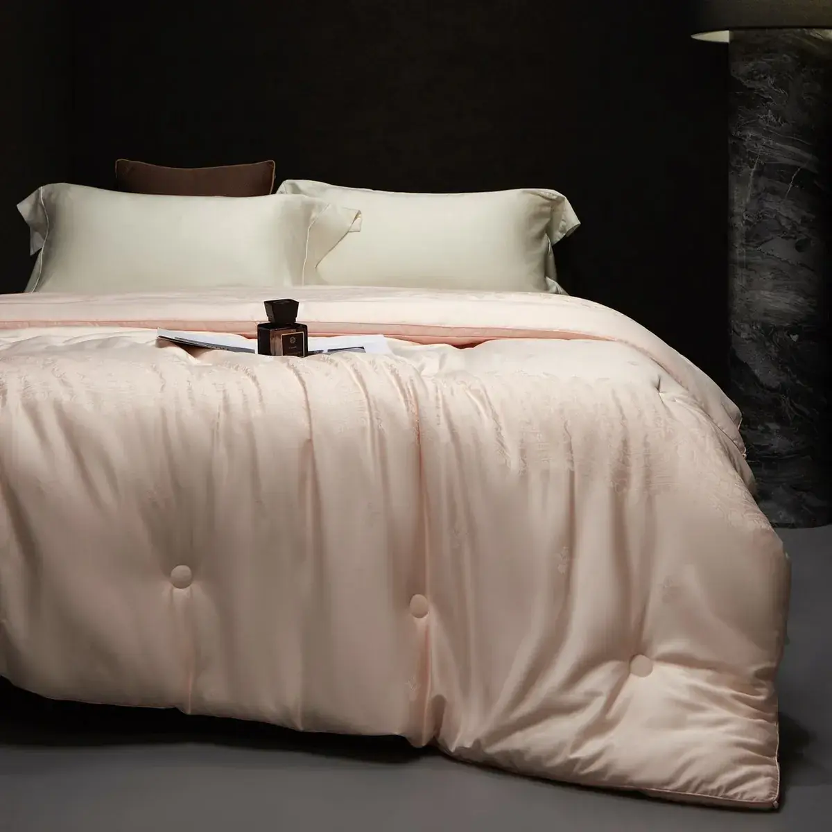 Sateen Jacquard Goose Down Duvet — alternate view