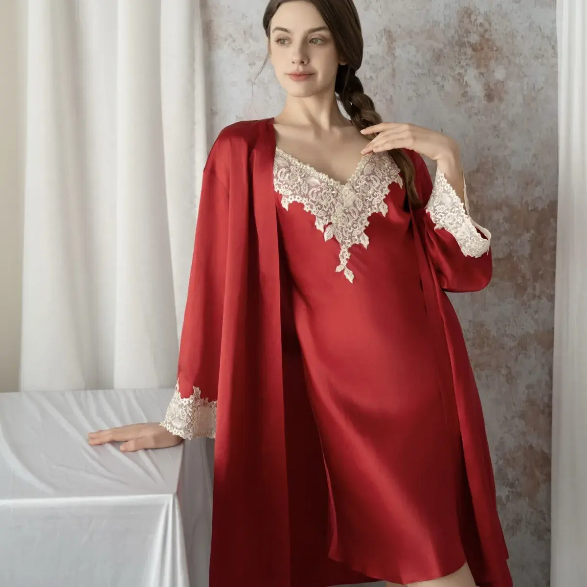 Silk Robe & Nightdress Set