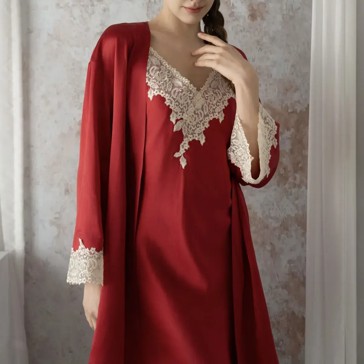 Silk Robe & Nightdress Set — alternate view