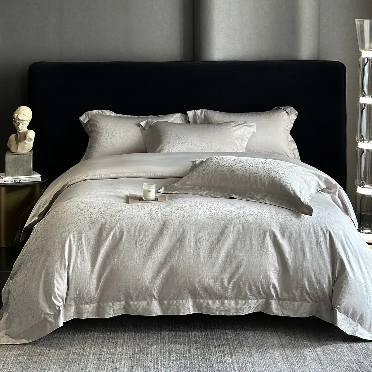 Giza Cotton Jacquard Set in Silver