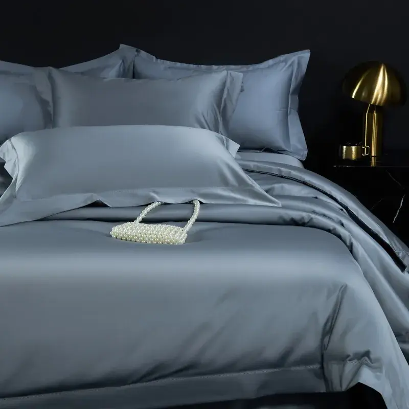 1800 Thread Count Sateen Set in Steel Blue — alternate view