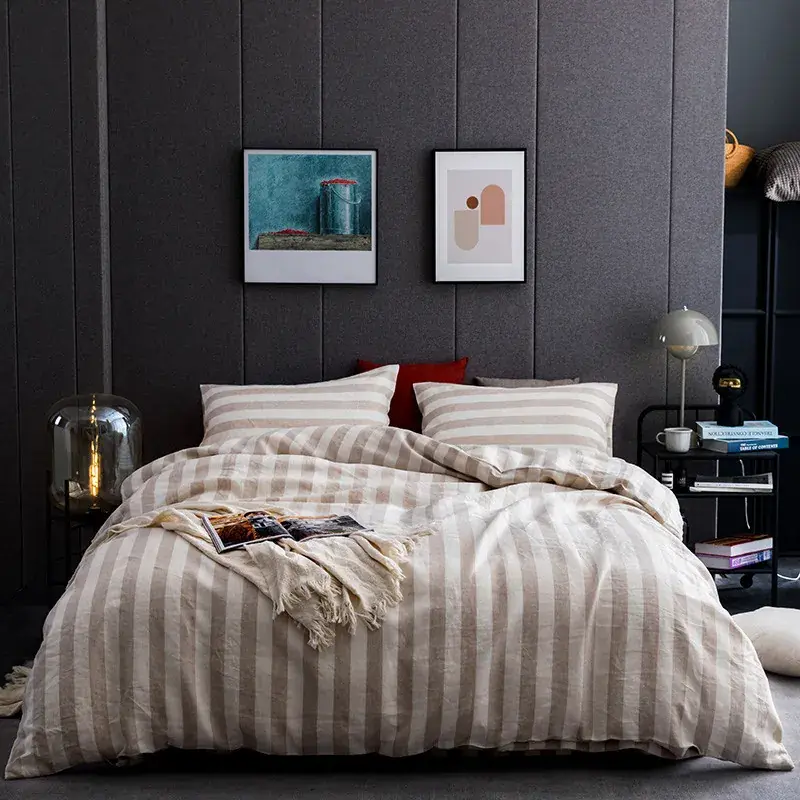 Striped Linen Bedding Set