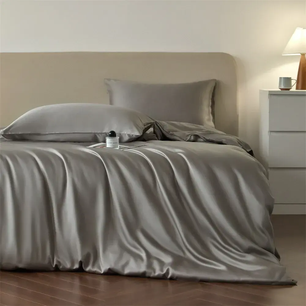 60s Lyocell Bedding Set in Taupe Grey — alternate view