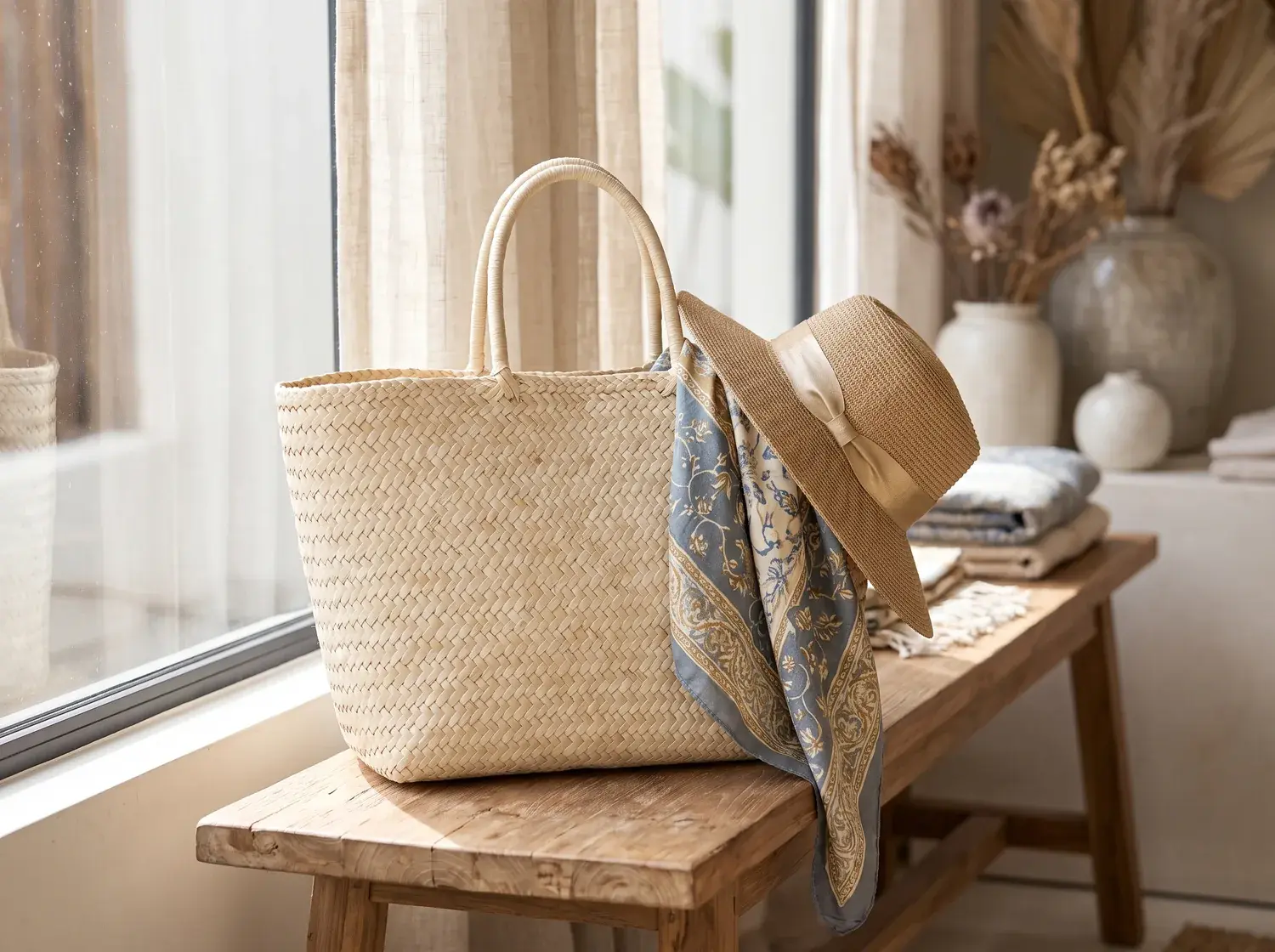 Palmyrah Woven Tote — alternate view